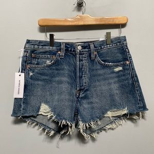 Aritzia Denim Forum The Ex Boyfriend Distressed Jean Shorts Size 27